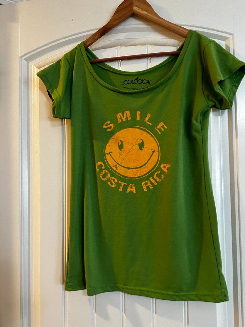 Ecological Green Women's Costa Rica Shirt Size XL (fits like M) off-the-shoulder